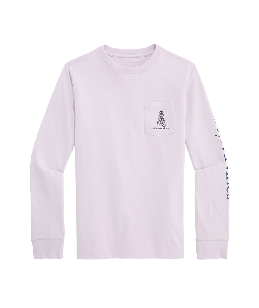 OUTLET Girls' Glitter Ballerina Whale Long-Sleeve Pocket Tee