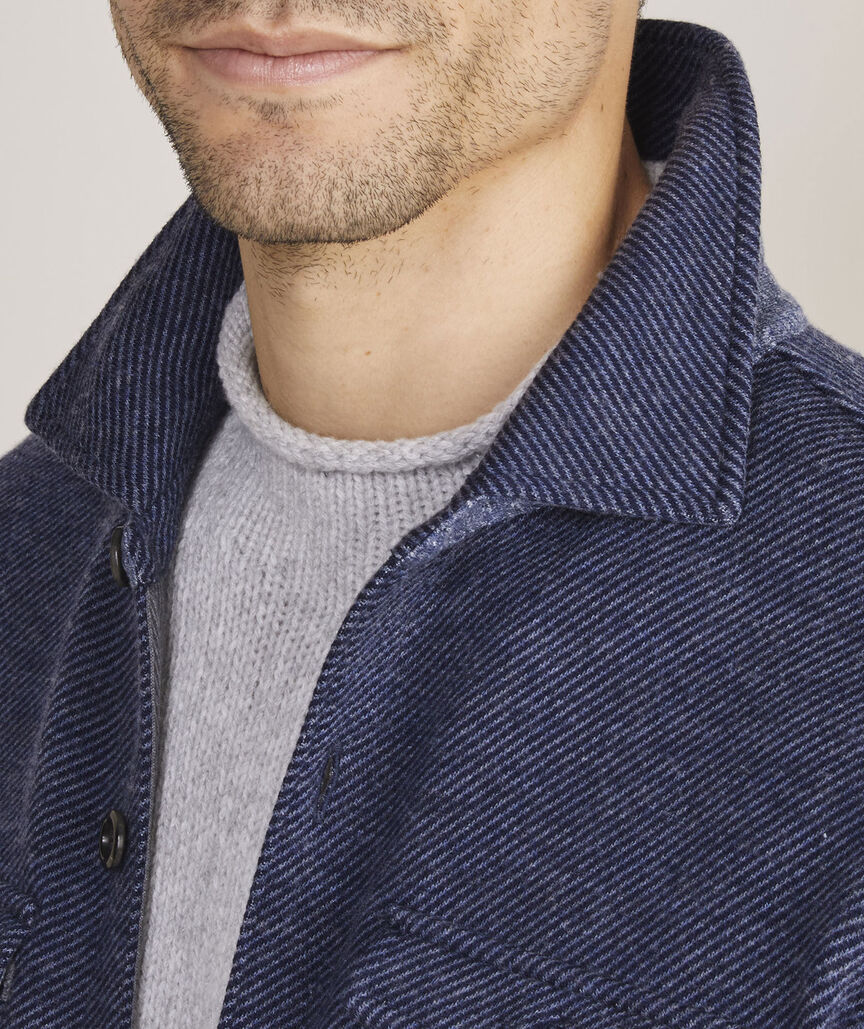 Twill-Knit Shirt Jacket