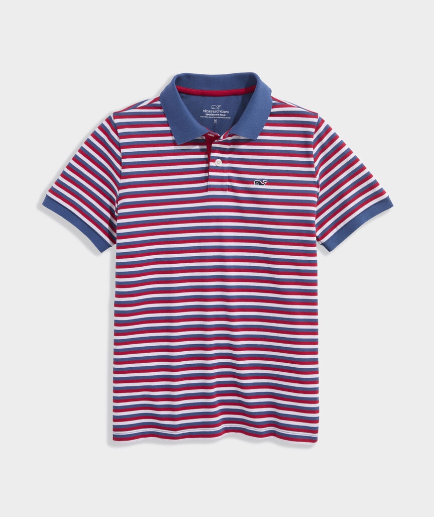 Boys' Striped Edgartown Pique Polo