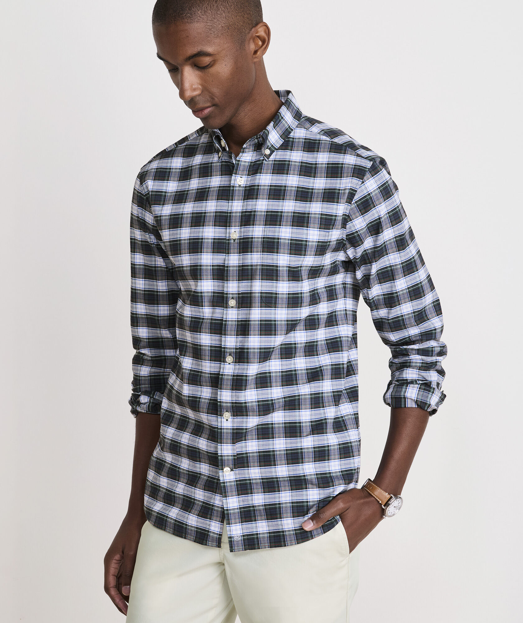 Summit Lodge Plaid Performance Cotton Shirt