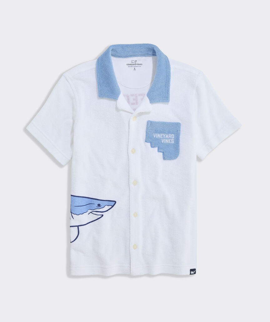 Boys' Shark Attack Terry Towel Cabana Shirt