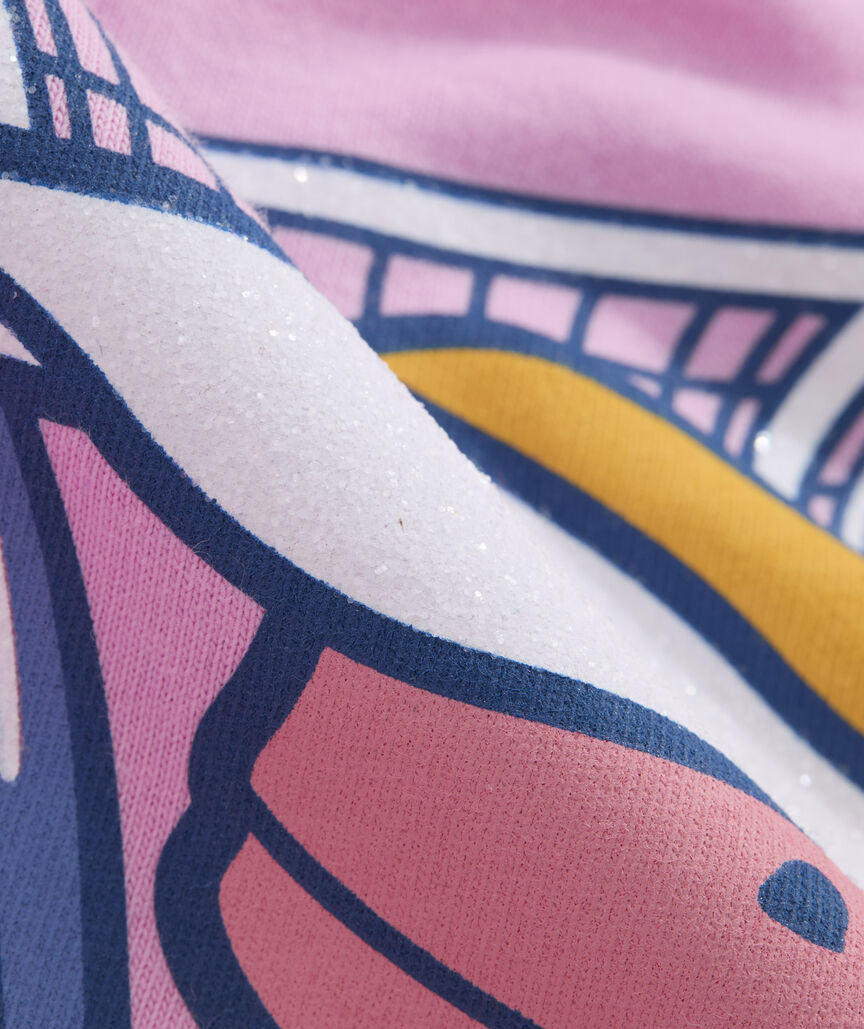 Girls' USA Beach Volleyball Whale Short-Sleeve Pocket Tee