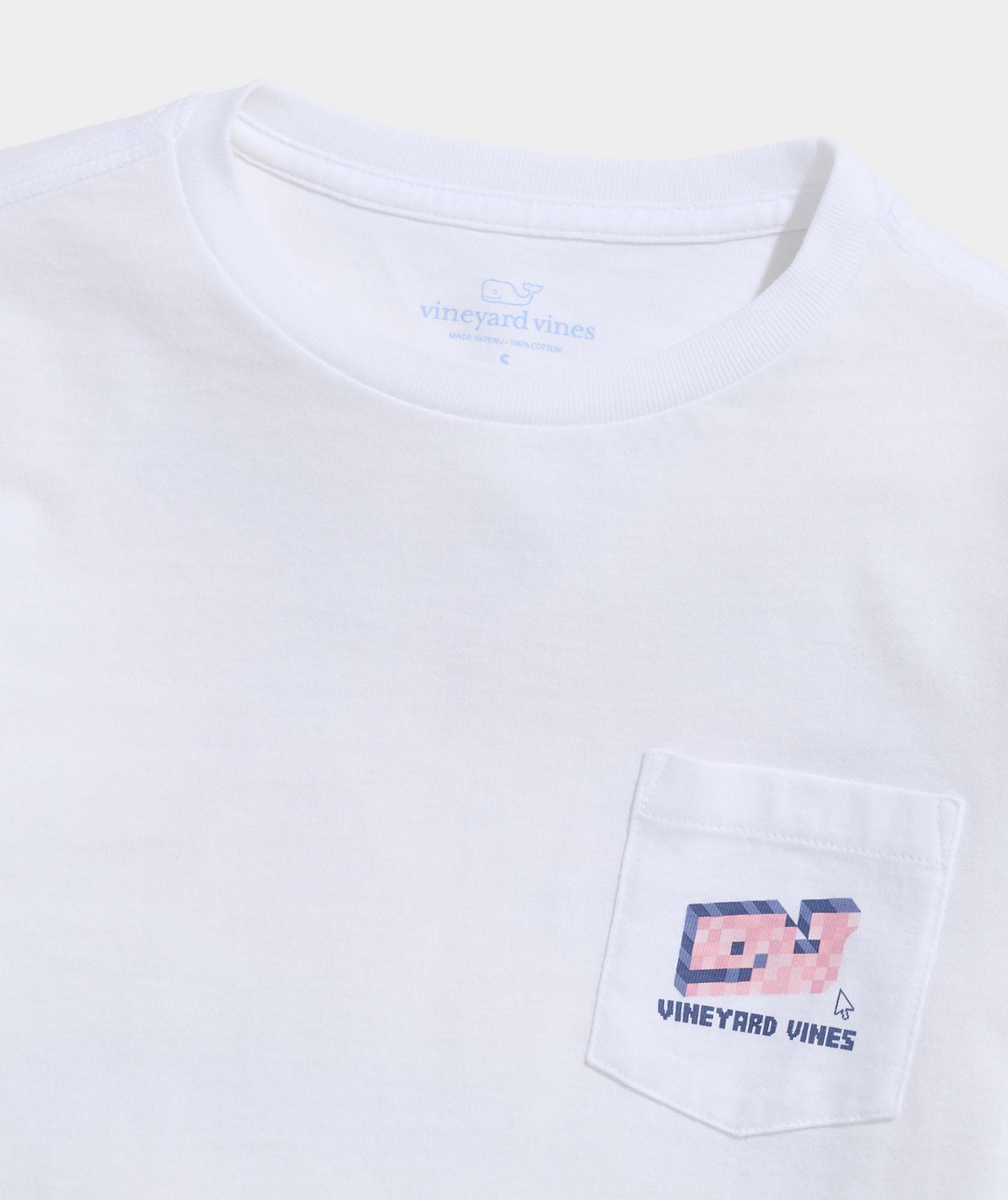 Boys' Pixel Whale Long-Sleeve Pocket Tee