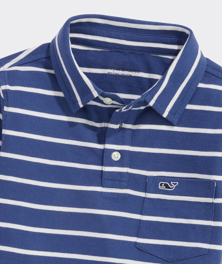 Boys' Striped Long-Sleeve Surf Polo