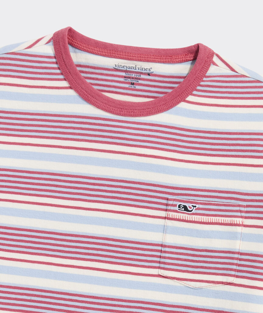 Boys' Garment-Dyed Surf Striped Pocket Tee