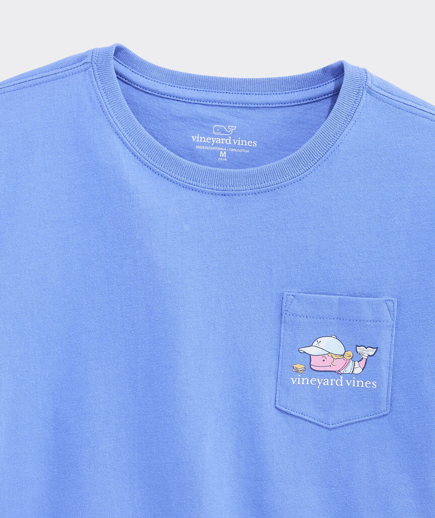 Girls' Glitter Camper Whale Short-Sleeve Pocket Tee