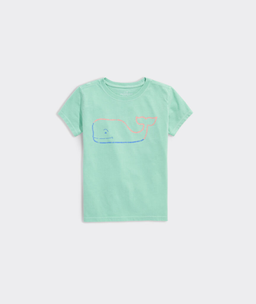 Girls' Garment Dyed Burgee Whale Short-Sleeve Tee