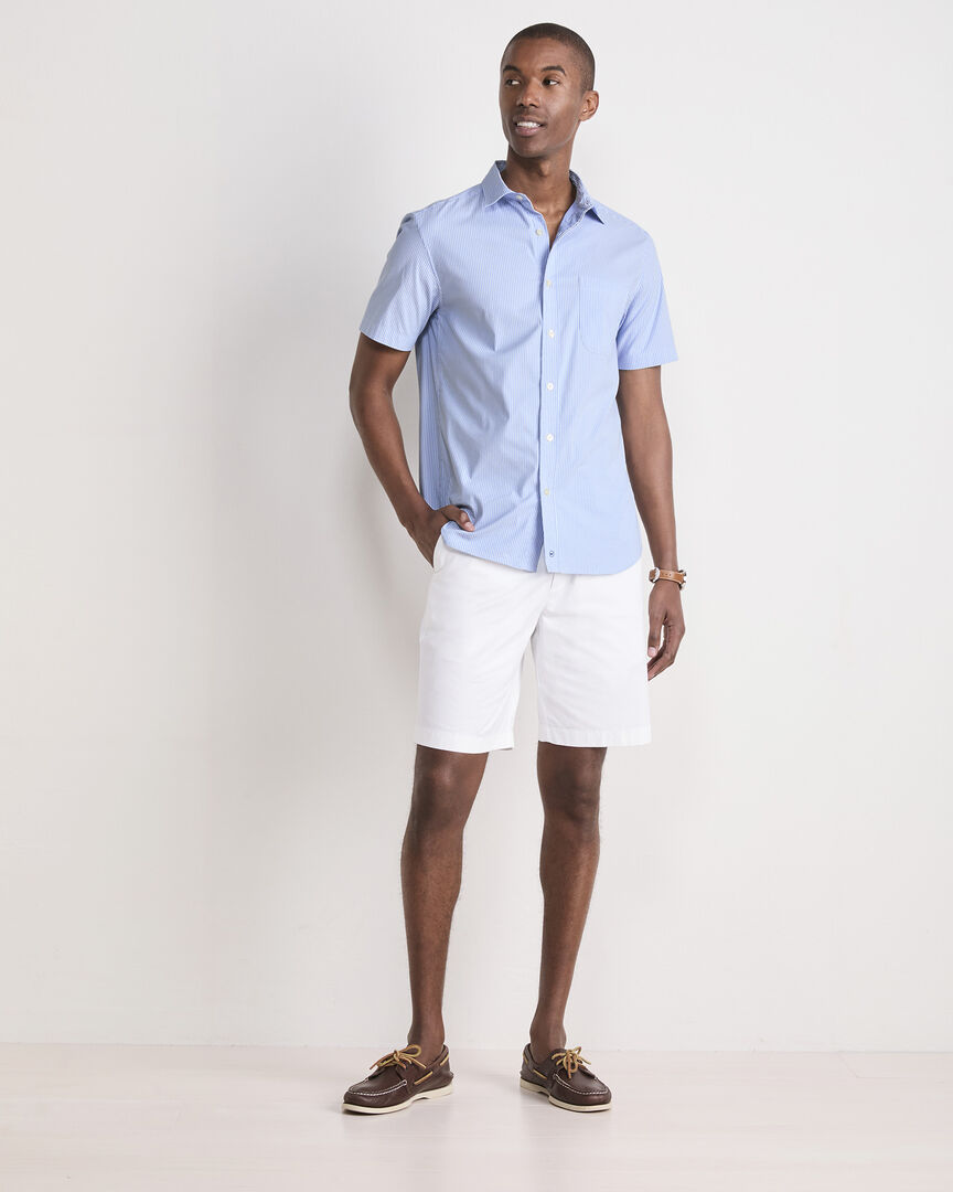 Tiburon Stripe Performance Cotton Short-Sleeve Shirt