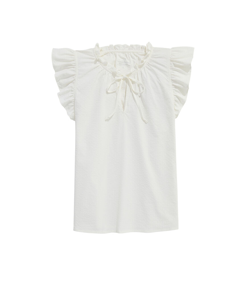 OUTLET Harbor Seersucker Ruffle Popover
