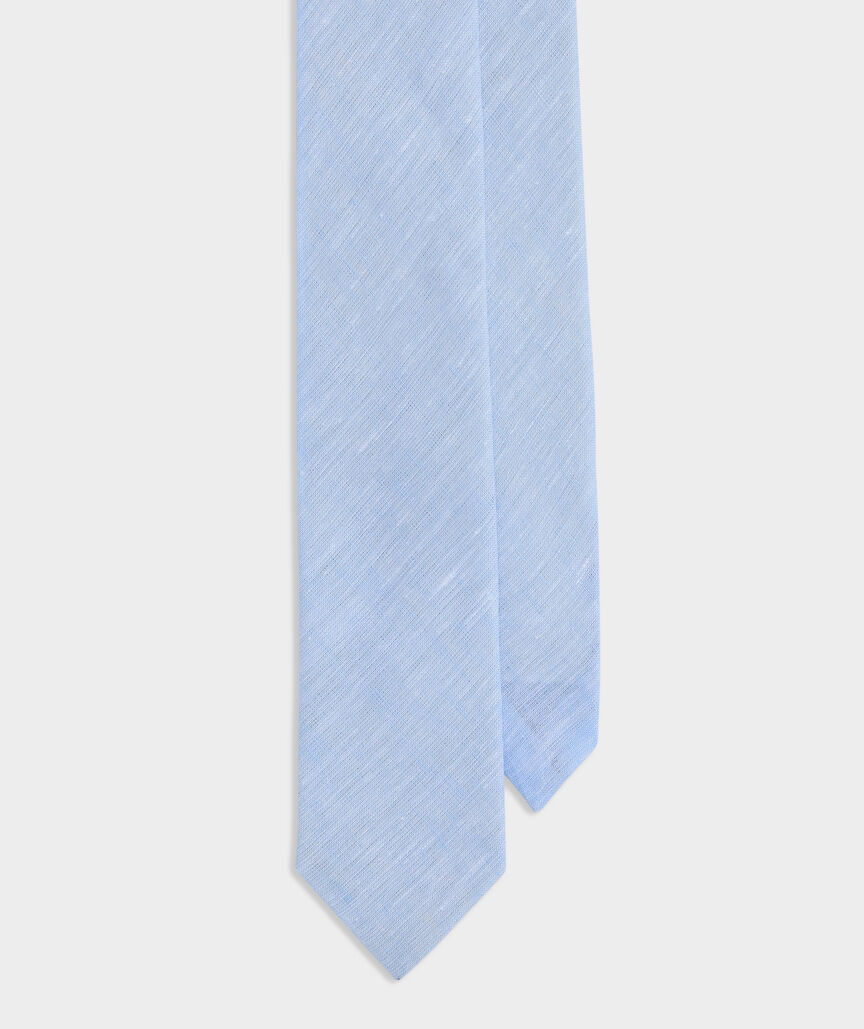 Solid Linen Woven Kennedy Tie