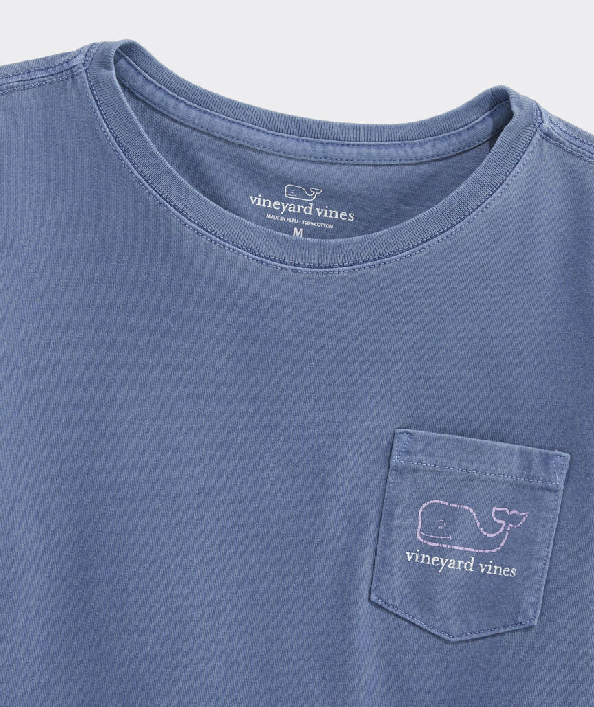 Girls' Garment-Dyed Vintage Whale Long-Sleeve Pocket Tee