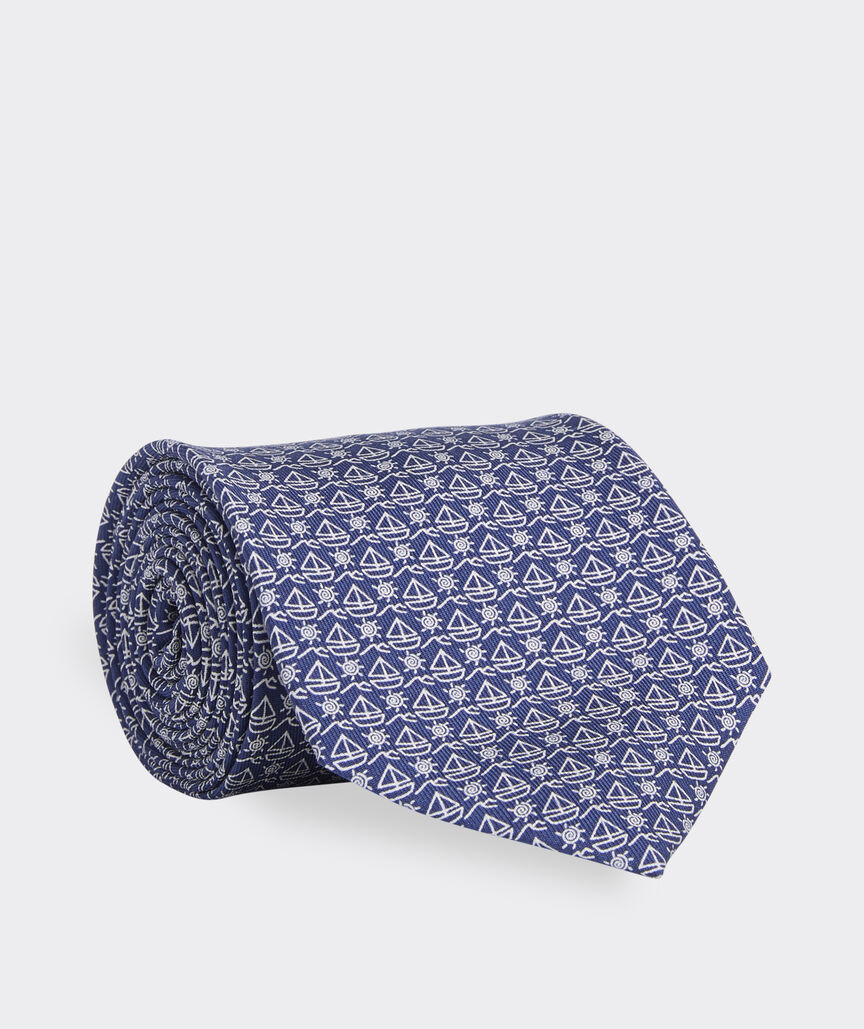 Simple Sailboat Silk Tie