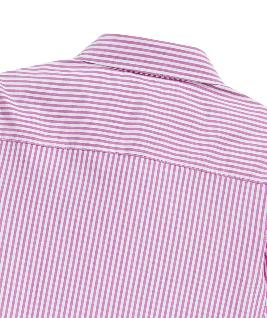 OUTLET Girls' Poplin Stripe Shirtdress