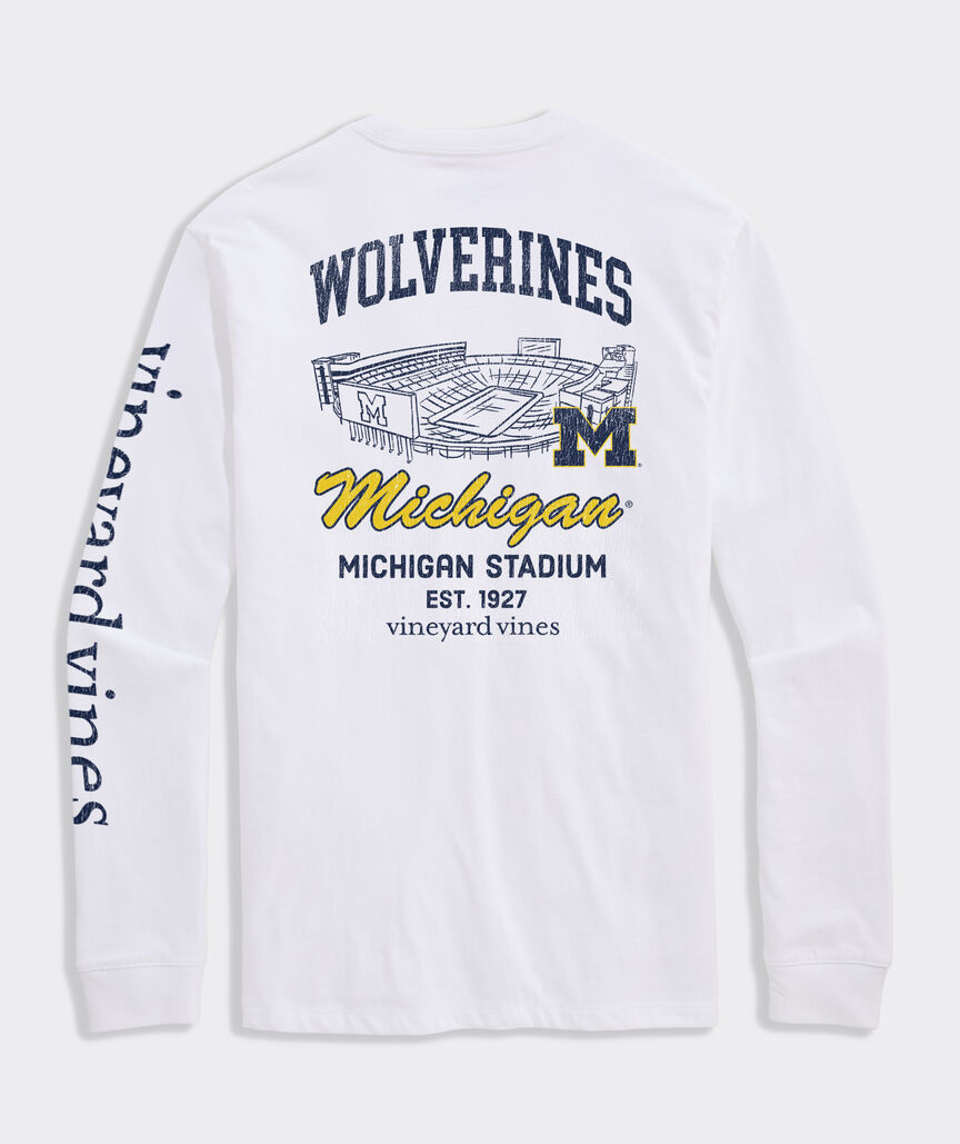 University of Michigan Long-Sleeve Stadium View Pocket T-Shirt
