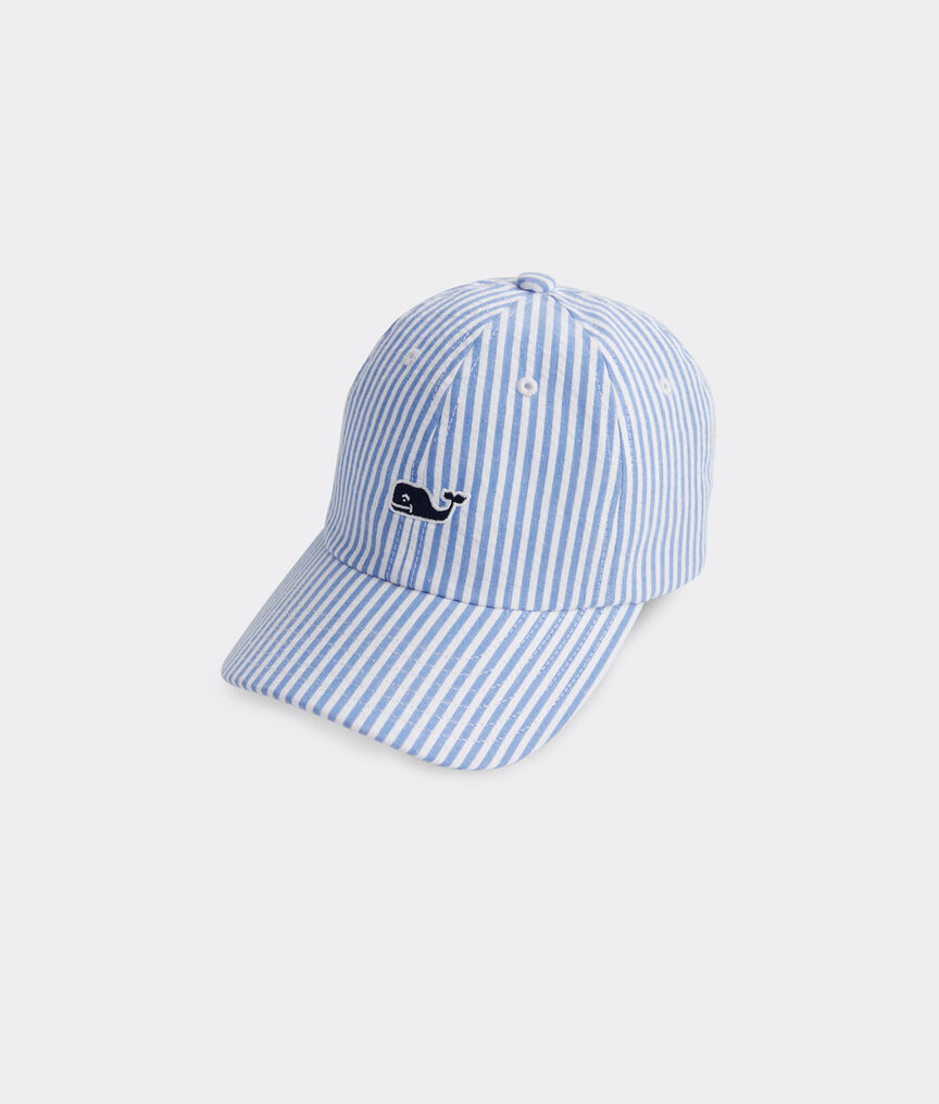 Boys' Seersucker Whale Logo Baseball Hat