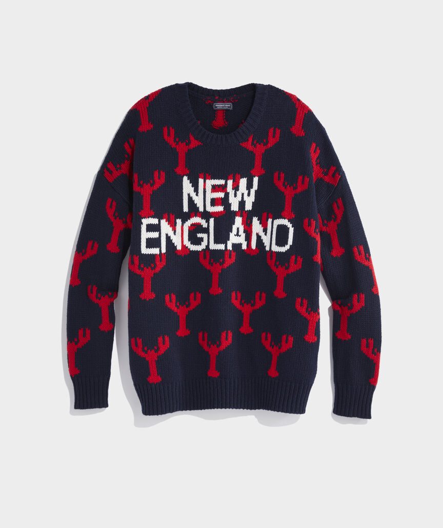New England Lobster Fair Isle Crew Sweater