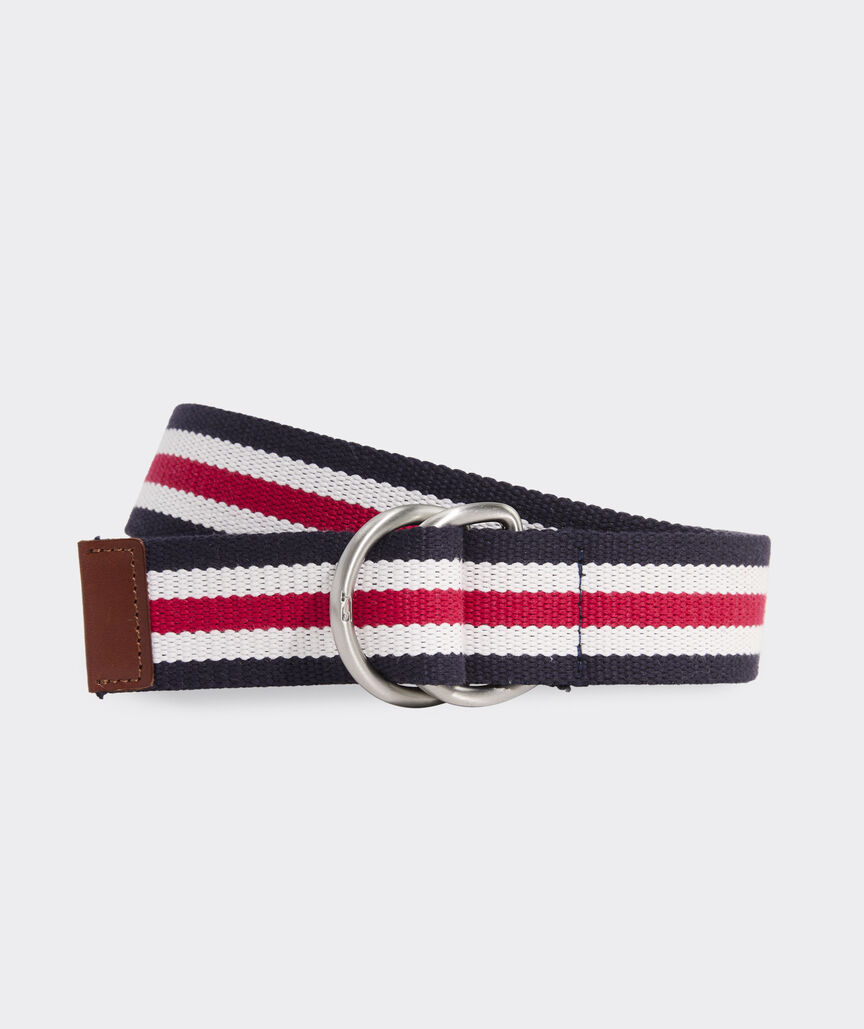 Americana Striped D-Ring Belt