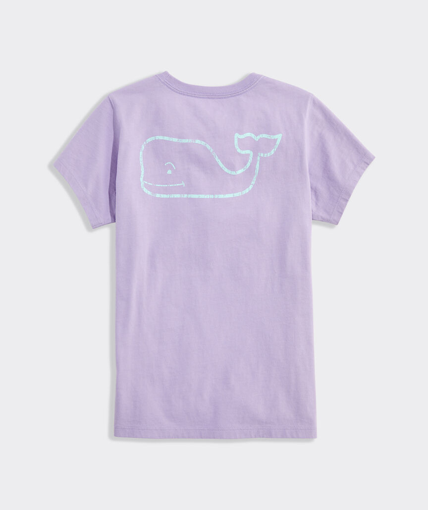 Girls' Garment-Dyed Vintage Whale Short-Sleeve Pocket Tee