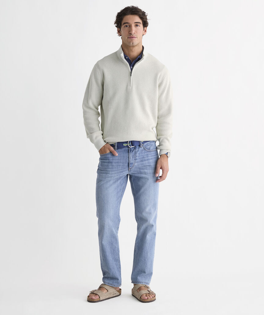 Garment-Dyed Beach Waffle Quarter-Zip