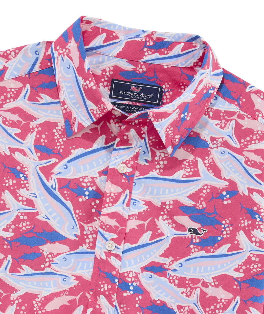 OUTLET Poplin Bone Fishing Short-Sleeve Shirt