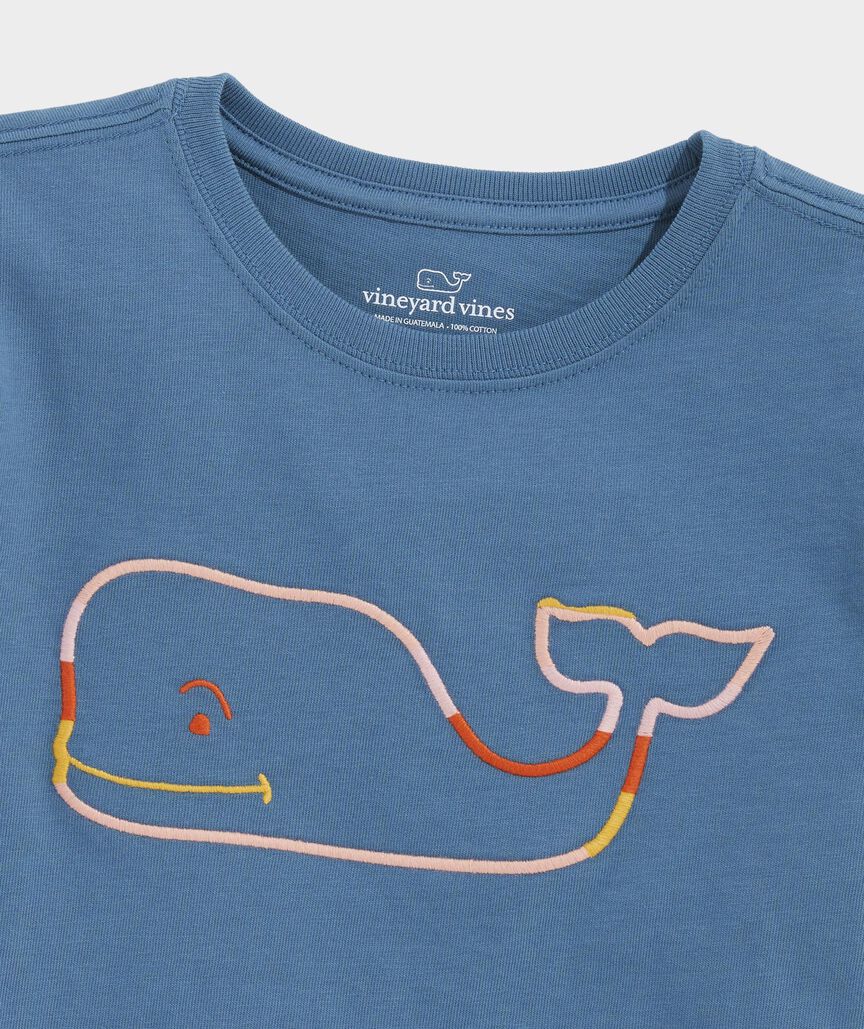 Girls' Whale Embroidery Short-Sleeve Tee