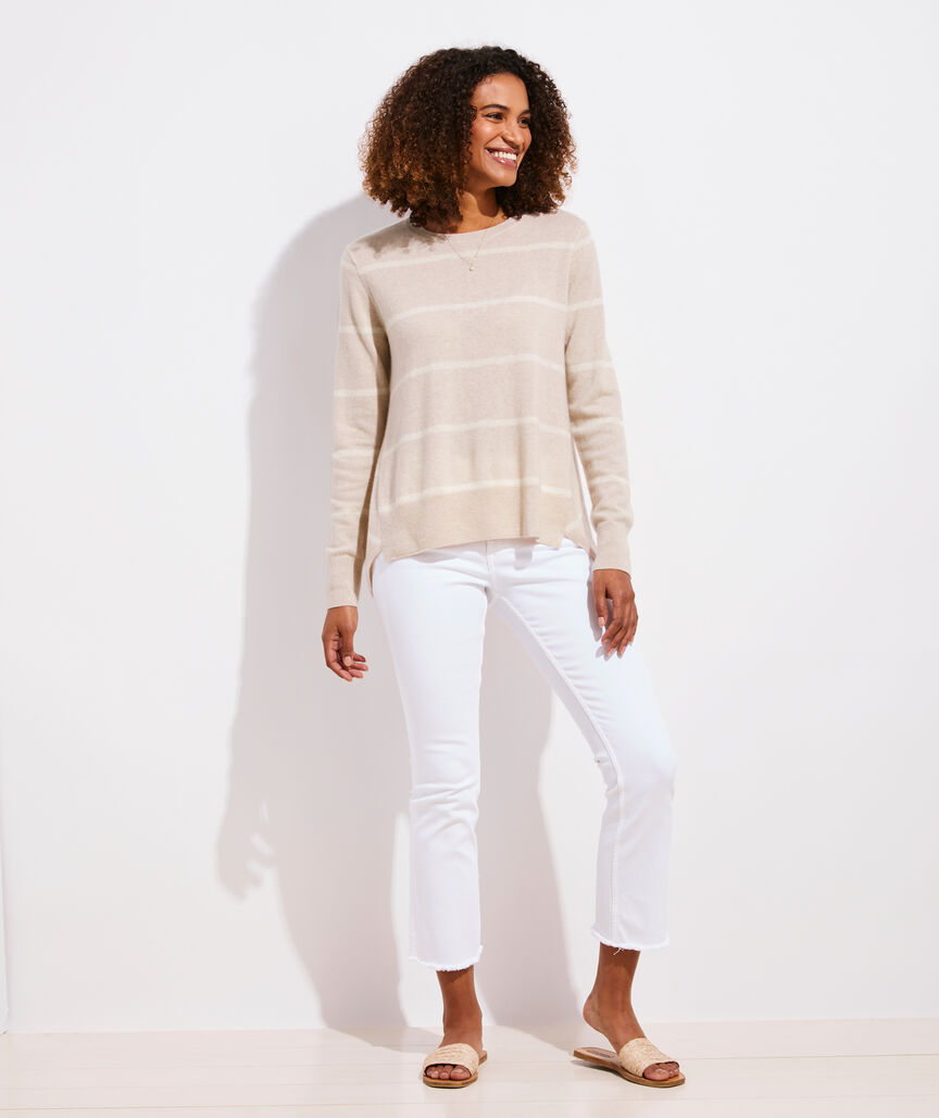 Flowy Cashmere Stripe Crew