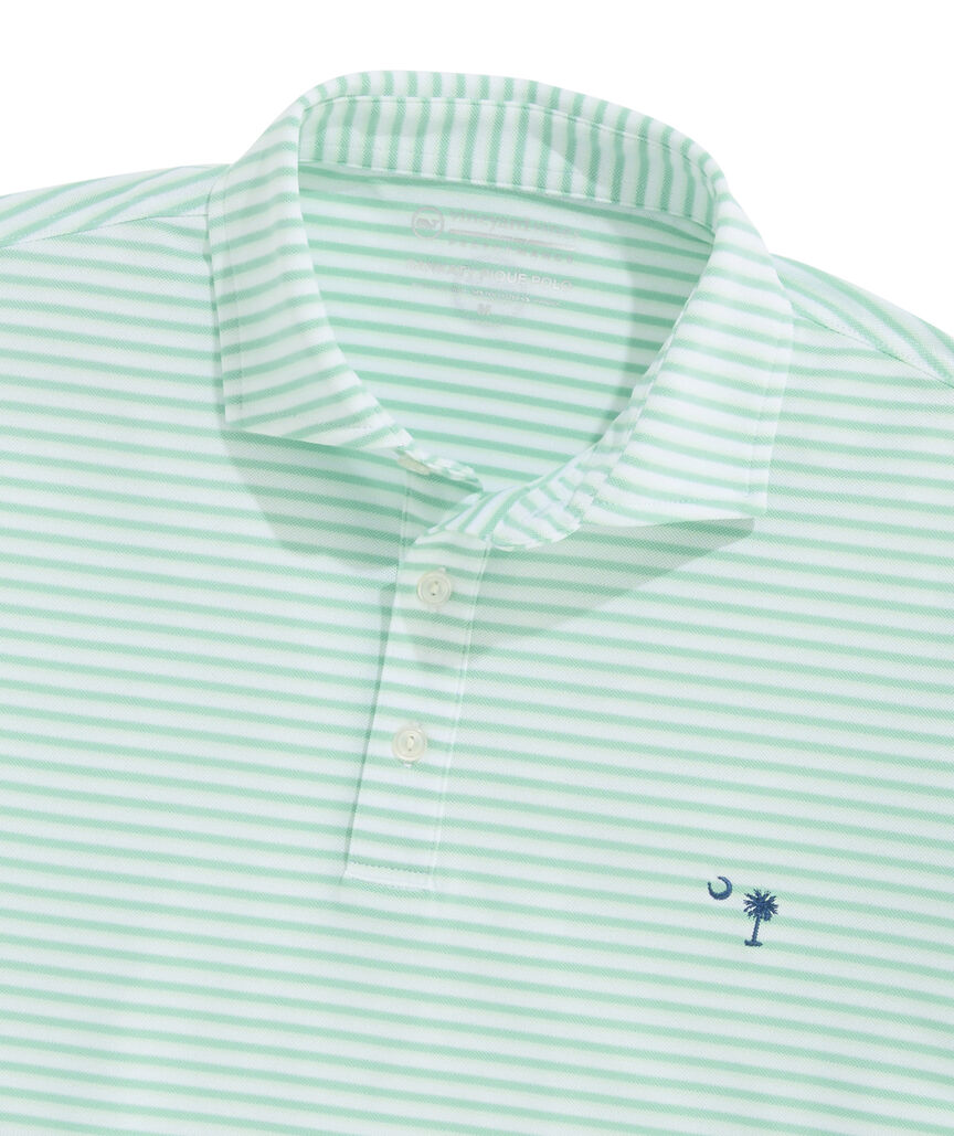 OUTET Performance South Carolina Striped Pique Polo