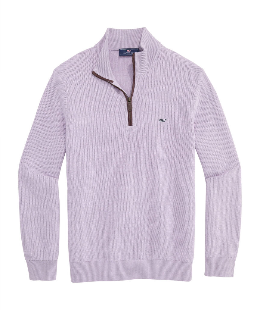OUTLET Honeycomb Quarter-Zip Sweater