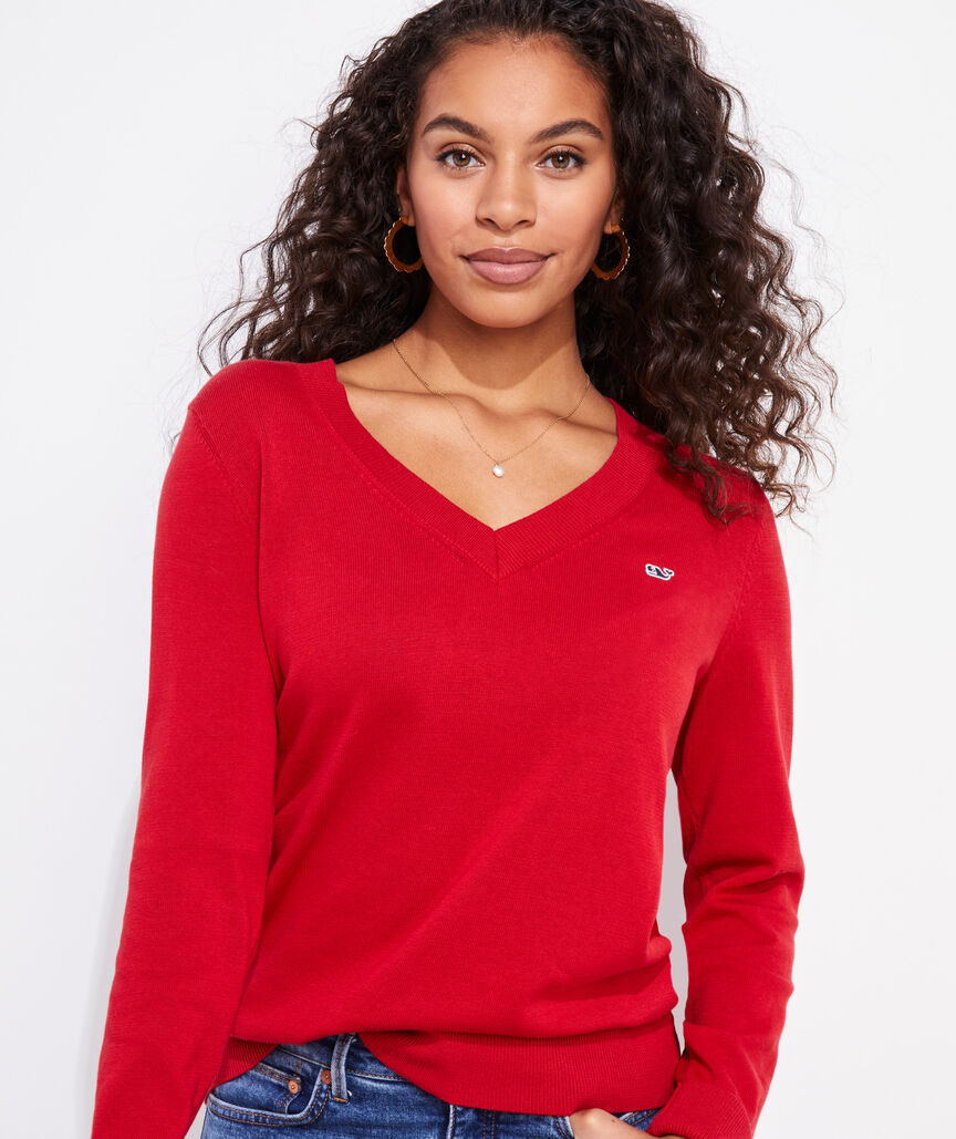 Shop Heritage Cotton VNeck Sweater at vineyard vines