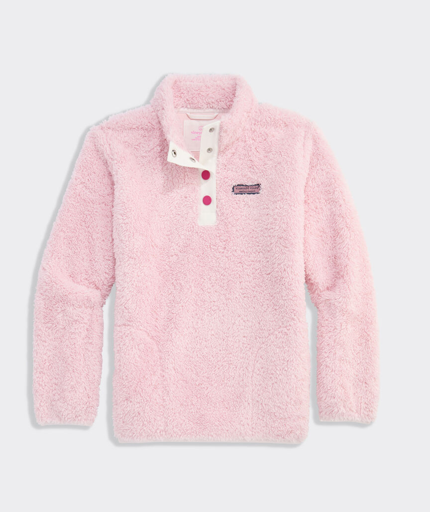Girls' Teddy Fleece Snap Pullover