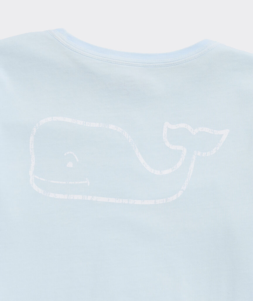 Girls' Garment-Dyed Vintage Whale Long-Sleeve Pocket Tee