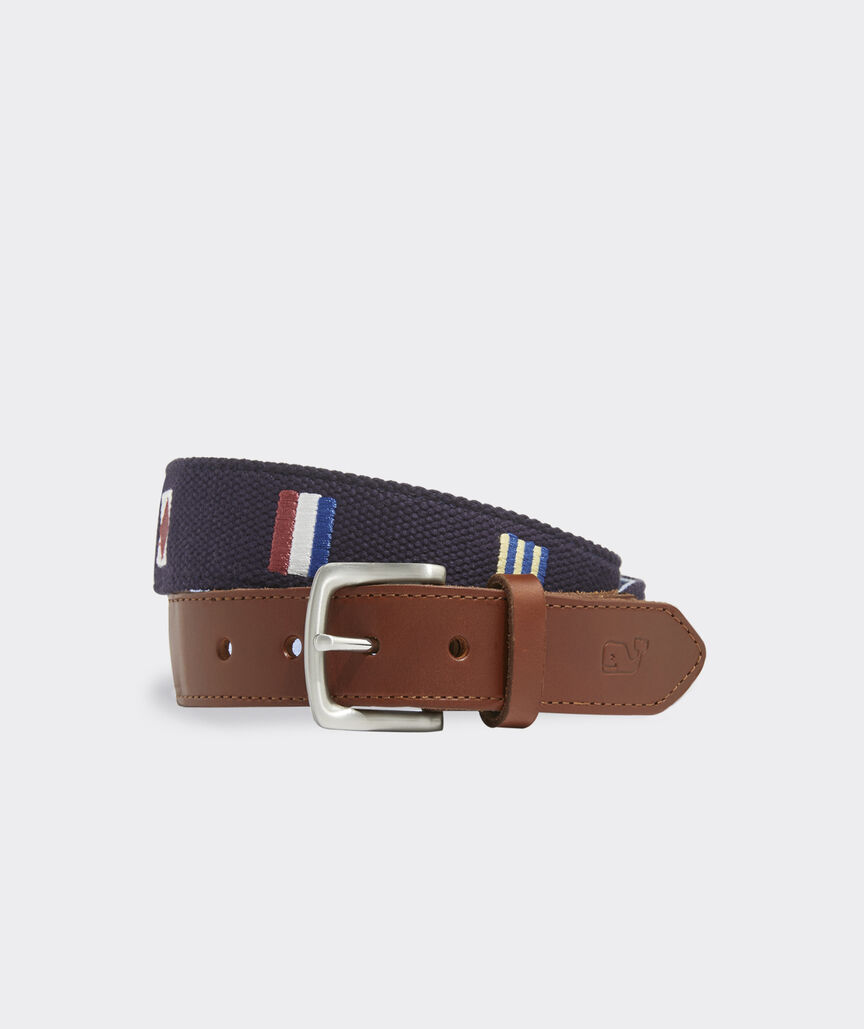 EDSFTG Flags Embroidered Canvas Club Belt