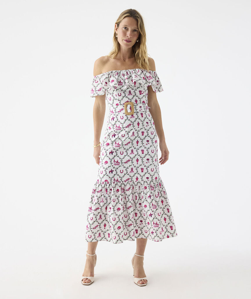 Kentucky Derby Francine Off-Shoulder Dress