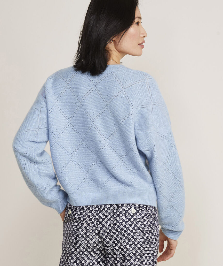 Diamond Pointelle Seaspun Cashmere Sweater