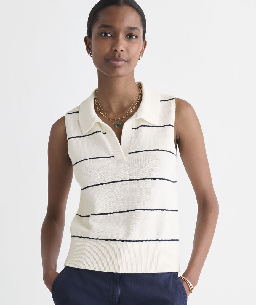 Katie Cotton Polo Sweater Tank