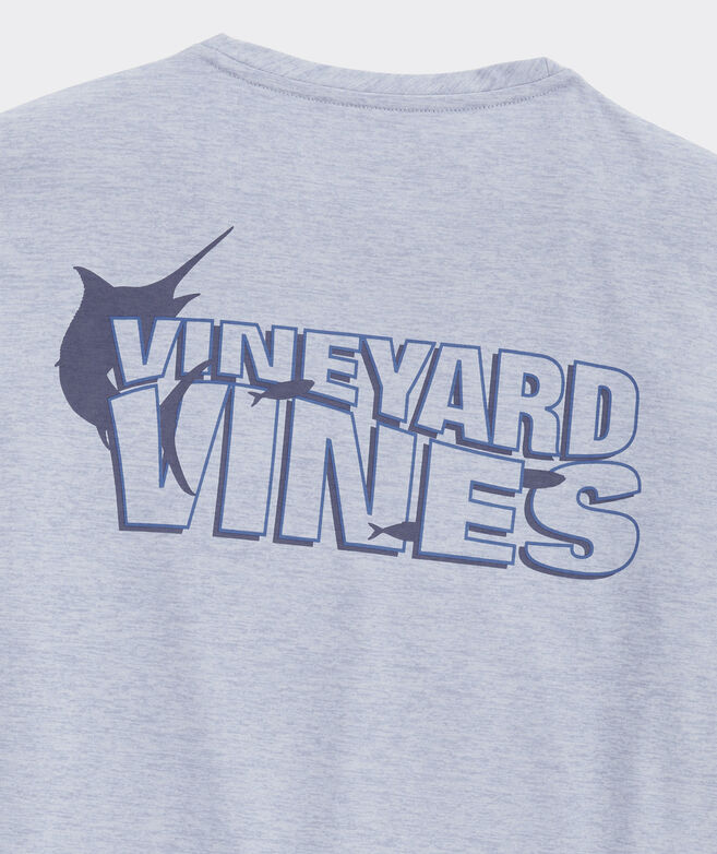 vineyard vines Wavy Text Long-Sleeve Harbor Performance Tee