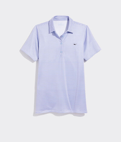 Vineyard Vines Printed Performance Polo Shirt (Micro Tees Blue) (Size: XXS)
