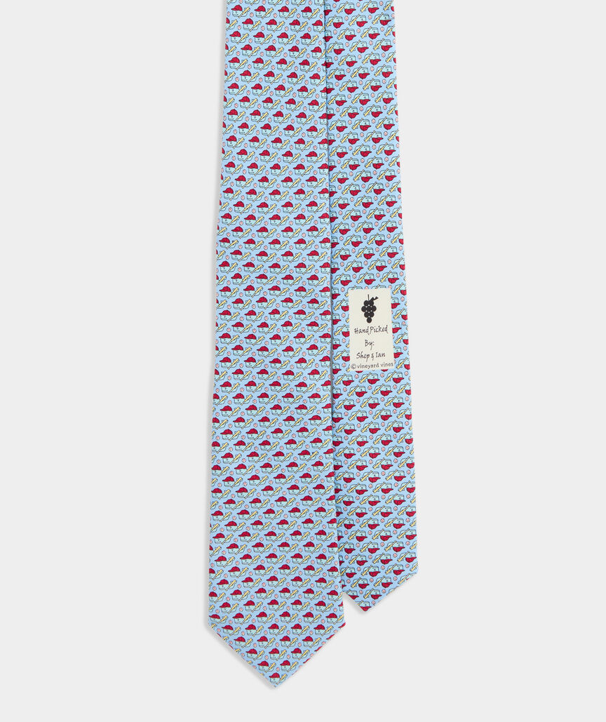 Boys' Baseball Player Whale Silk Tie