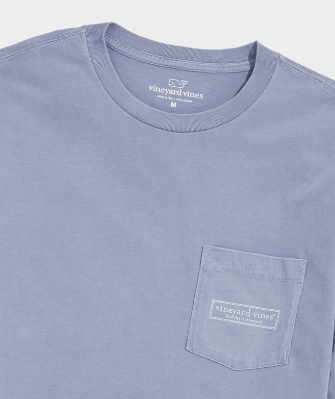 Garment-Dyed Logo Box Long-Sleeve Pocket Tee