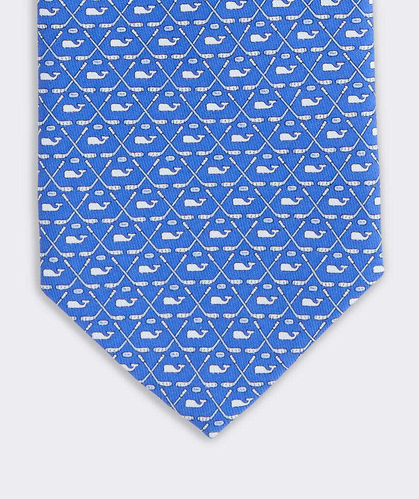OUTLET Crossed Hockey Sticks & Whale Silk Tie