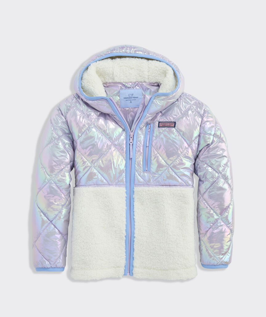 Girls' Metallic Puffer Jacket
