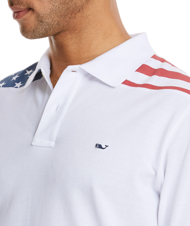 Classic-Fit American Flag Shep Polo