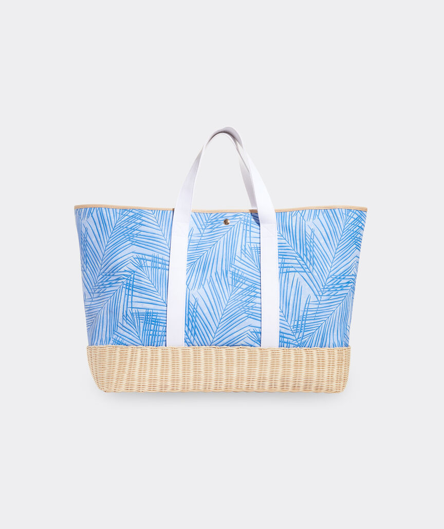 Tropical Palm Print Oversized Tote
