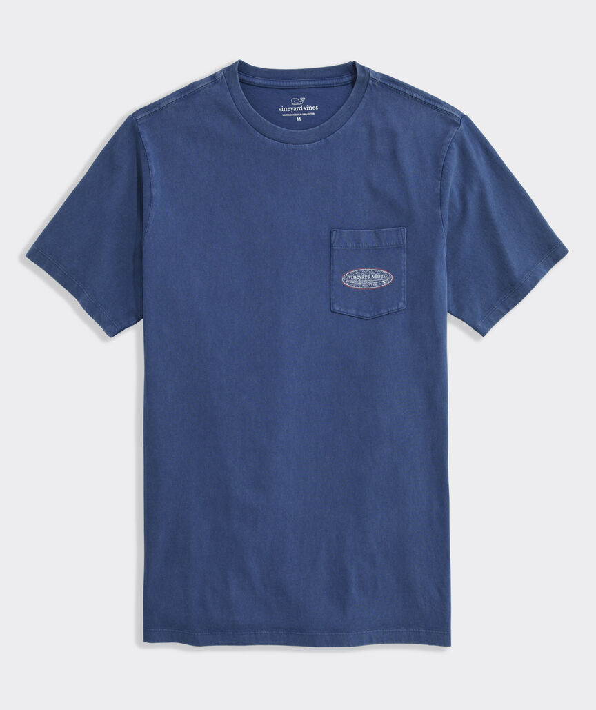 Wave Printed Short-Sleeve Pocket Tee