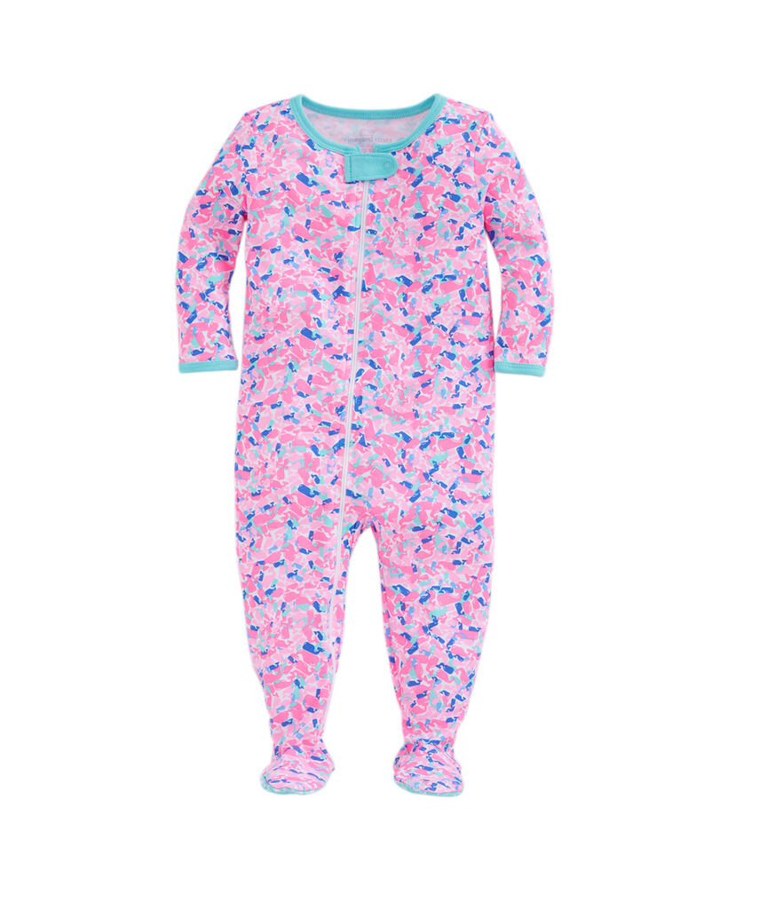 Whale Swirl Footed Onesie
