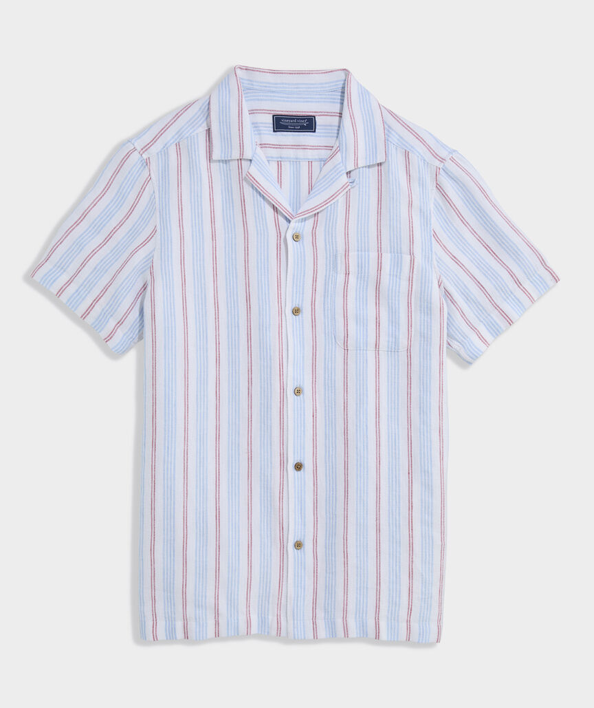 Linen Cotton Short-Sleeve Cabana Shirt