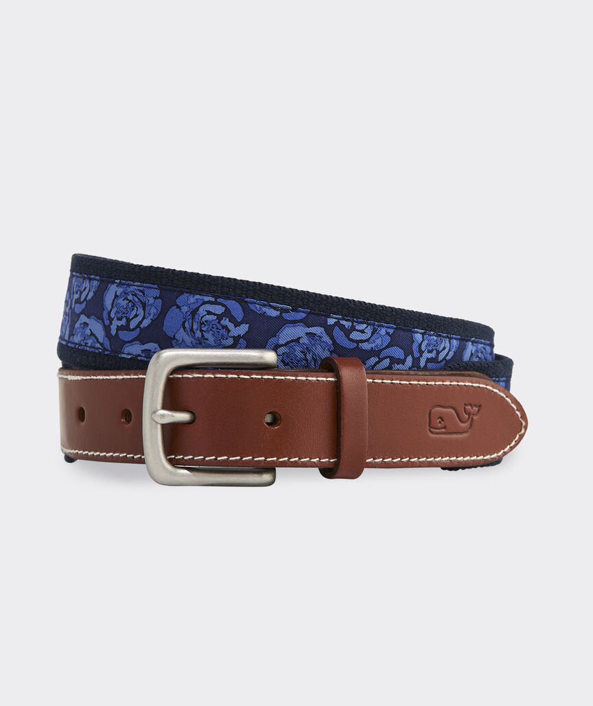 Kentucky Derby Painted Roses Canvas Club Belt
