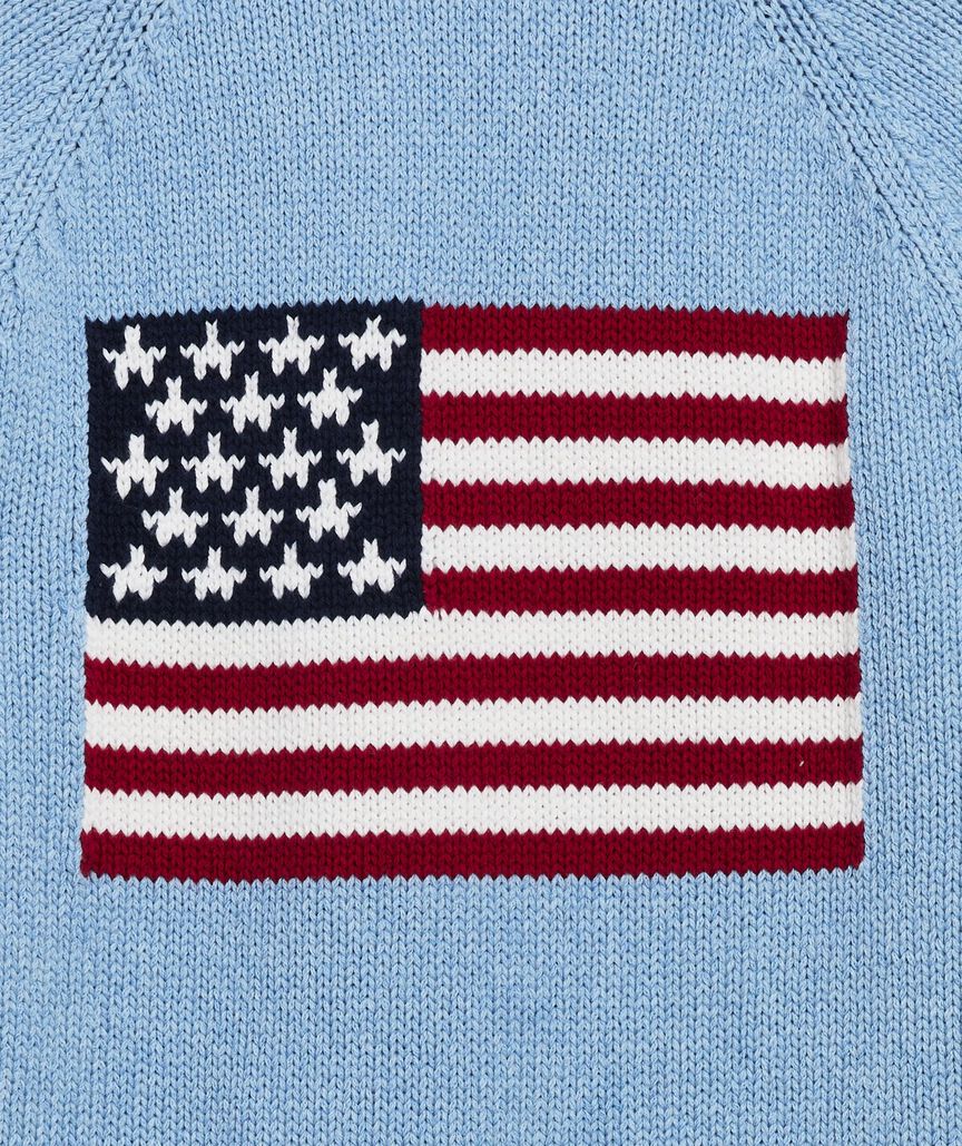 Flag Intarsia Shawl Cardigan