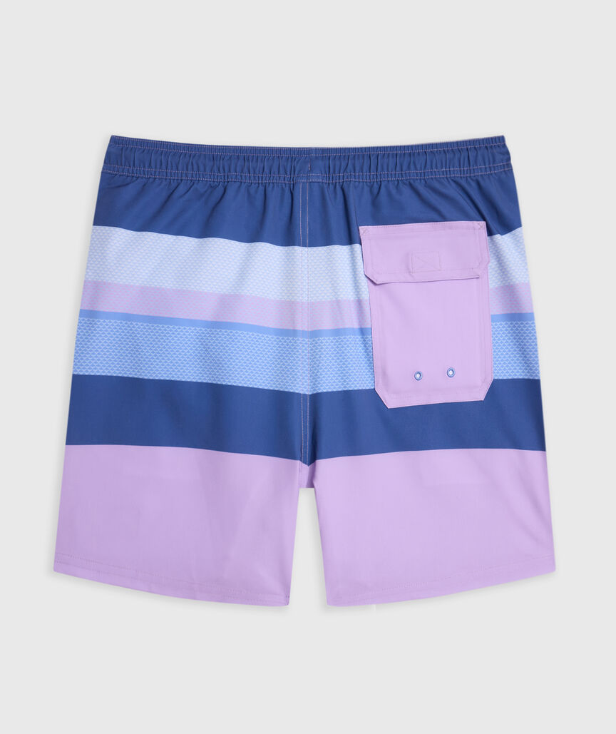 OUTLET 5 Inch Whale Tail Stripe Chappy Swim Trunks