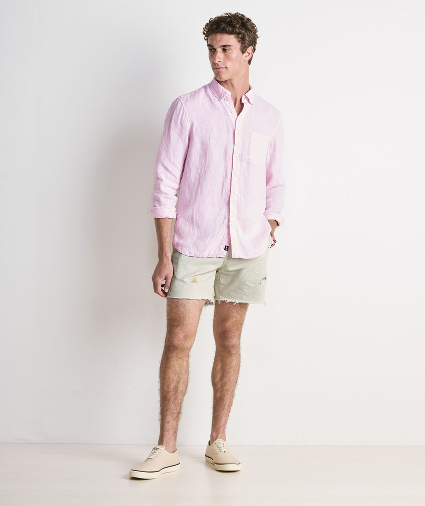 6 Inch Lived-In Mended Cutoff Shorts